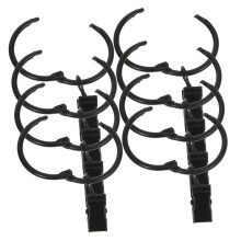 50pcs Curtain Rings with Clips for Drapes and Shower Curtains Black Metal Window Hanging