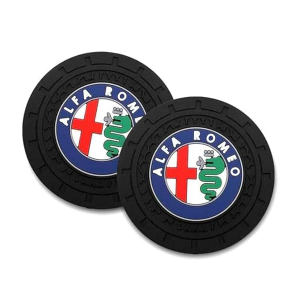 2 Pcs Car Cup Holder Coasters For Alfa Romeo, Waterproof And Scratch Protection Drink Mats 9099447428813
