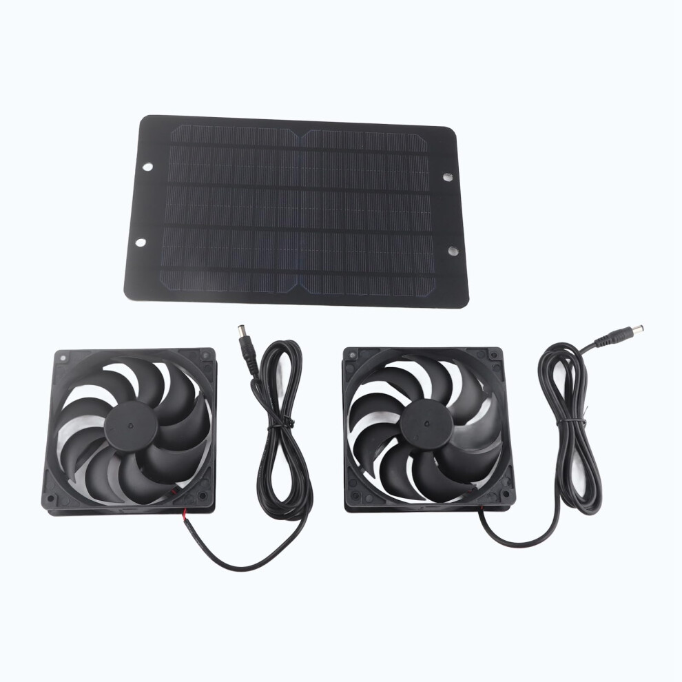 Solar Panel Fan Kit 10W Dual Extractor Ventilation For Greenhouse Rv Camping Offgrid Use 9113335019737