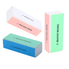 Nail Buffer Block Set of 3, 4Sided Polishing for Natural and Artificial Nails, Professional Nail File for Salon Shine Finish