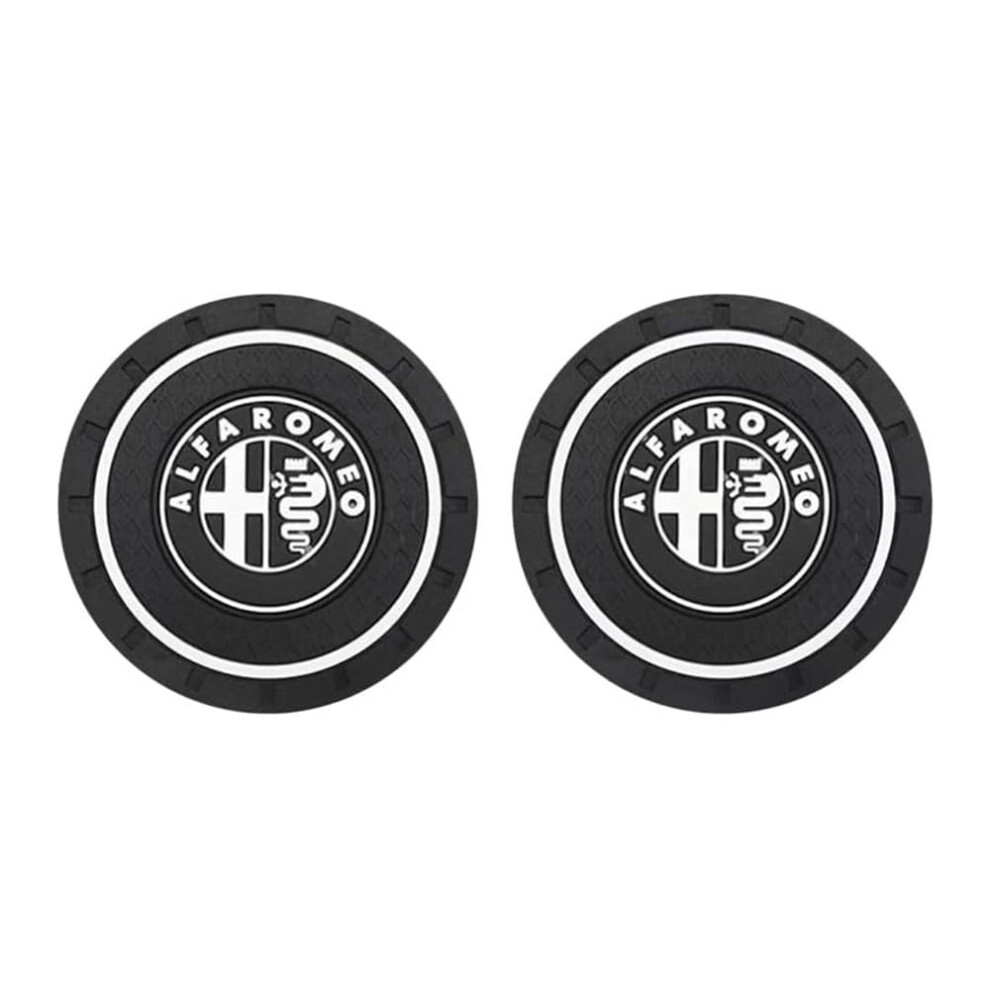 2 Pcs Car Cup Holder Coasters For Alfa Romeo 164 155 145 146 4C Tonale, Waterproof Nonslip Mats 9044945267488