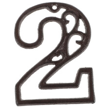 Hollow Iron House Number Sign Rustic Wall Plaque for Front Door Mailbox Outdoor Address Decor