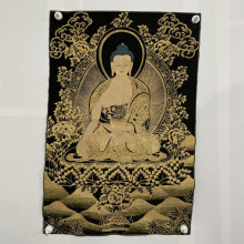 35' Tibetan Buddha Thangka Silk Embroidery Brocade for Home Altar and Meditation Décor