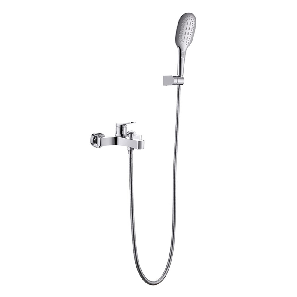 Bathtub Faucet With Shower Set, Wall Mounted Copper Mixer Tap For Hot And Cold Water, Electroplated 9044945267624