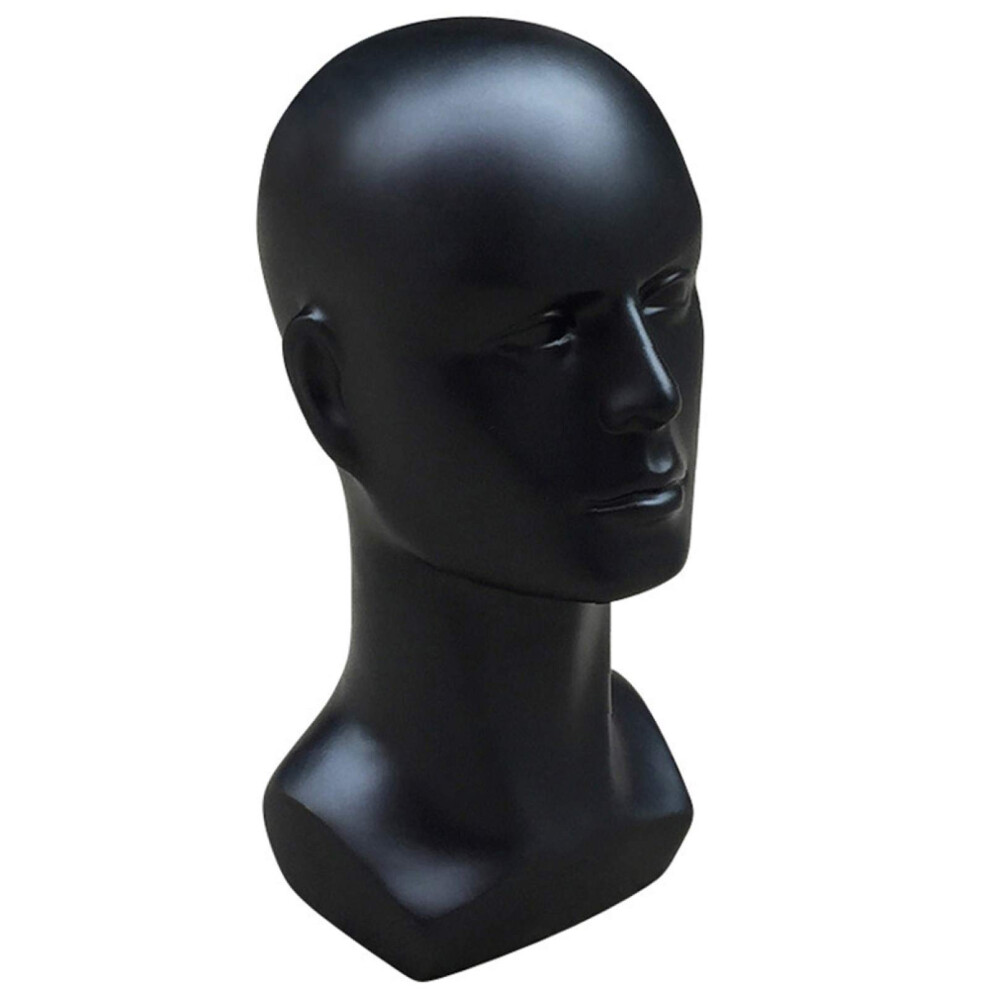 Unisex Black Male Plastic Mannequin Head For Wig Display And Styling Practice With Realistic Form
