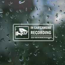 4pcs Car Camera Recording Warning Stickers, Audio Video Surveillance Vinyl Decals for Vehicle Windows, Removable 5.9x2.5 Inch