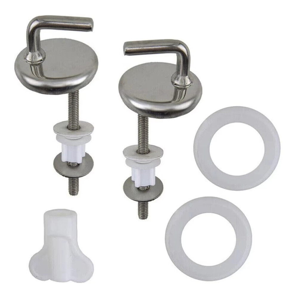 2 Pack Stainless Steel Toilet Seat Hinges Quiet Close, Easy Install, Fits Most Standard Toilets 9044945268584
