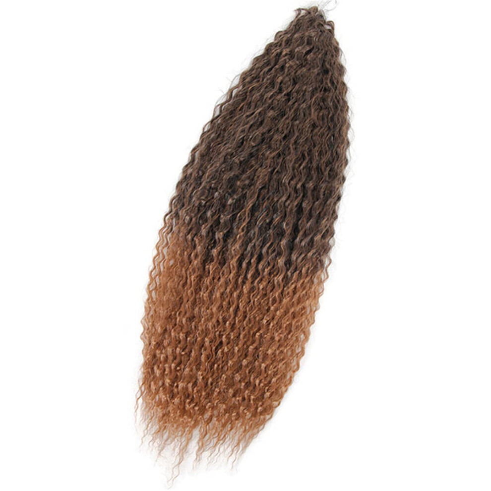 Unisex Crochet Braids 18 Inch Ombre Kinky Curly Hair Extensions Soft Bouncy Synthetic Afro Style
