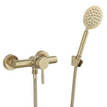Brushed Gold Bath Shower Tap Set 304 Stainless Steel Wall Mount Tub Faucet with Handheld Mixer