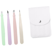Eyebrow Tweezers Set for Precision Grooming and Eyelash Extension Application, Multicolor, 9.6x1 cm