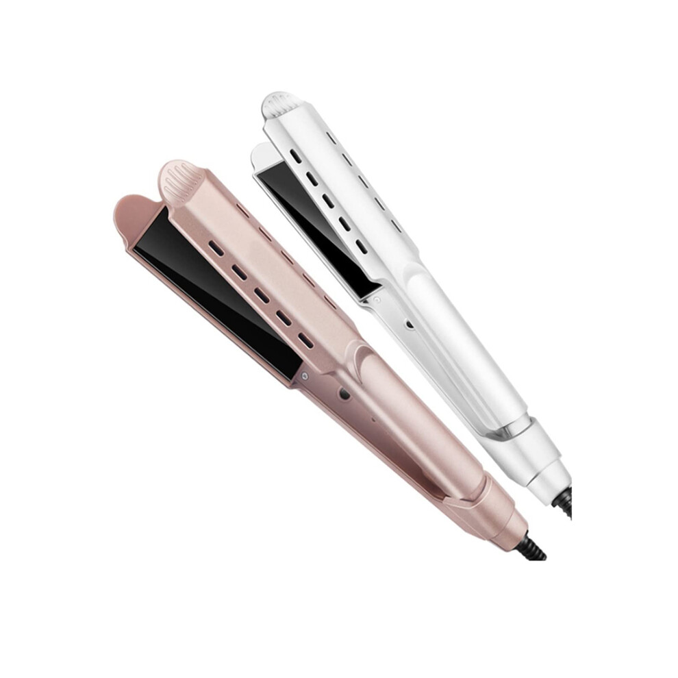 Professional Ceramic Titanium Hair Straightener with Wide Plates LCD Control for Thick Hair EU Plug Chocolate