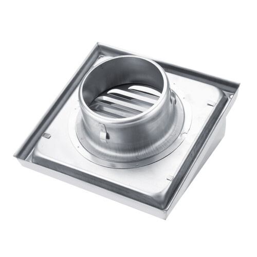 Grelha de ventilação externa de 4 polegadas com venezianas, em aço inoxidável, para exaustores de banheiro e ventiladores de cozinha, com aba 2