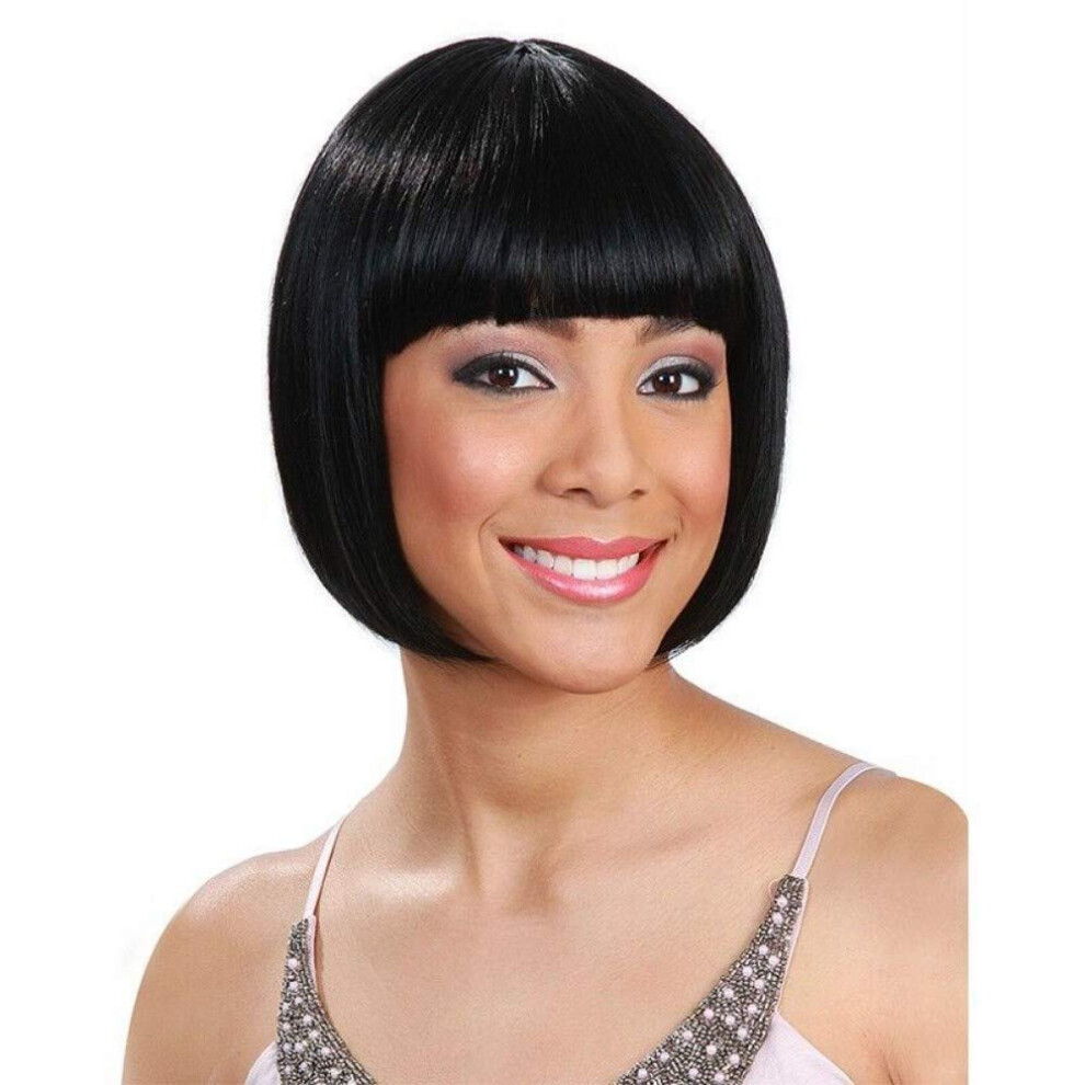 Unisex Short Bob Wig With Bangs Heat Resistant Synthetic Colorful Cosplay Hair For Women Realistic Scalp