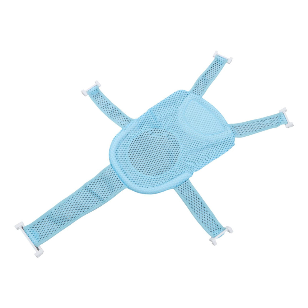 Baby Bathtub With Suspension Bath Mat Mesh Support For Newborn Infant Bathing (Blue) Blue