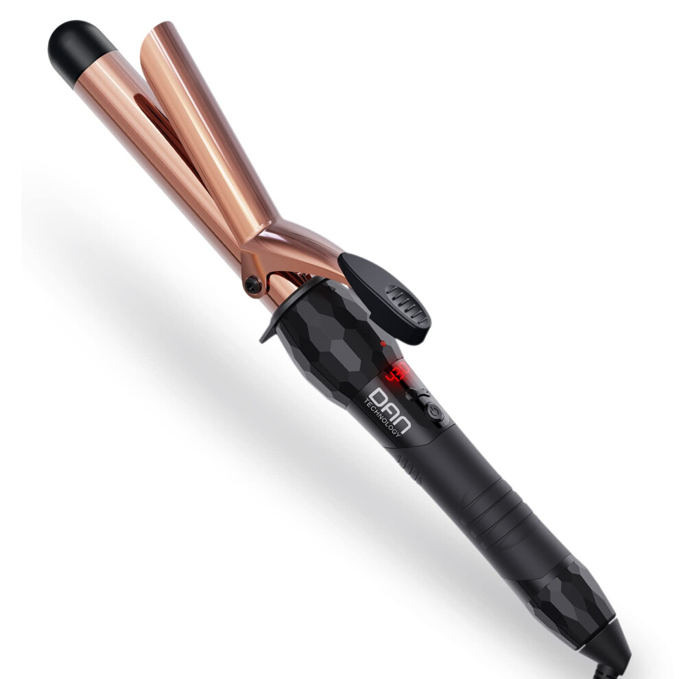 Black 1 Inch Titanium Curling Iron Rose Professional Wand, Fast Heatup, Adjustable Temperature