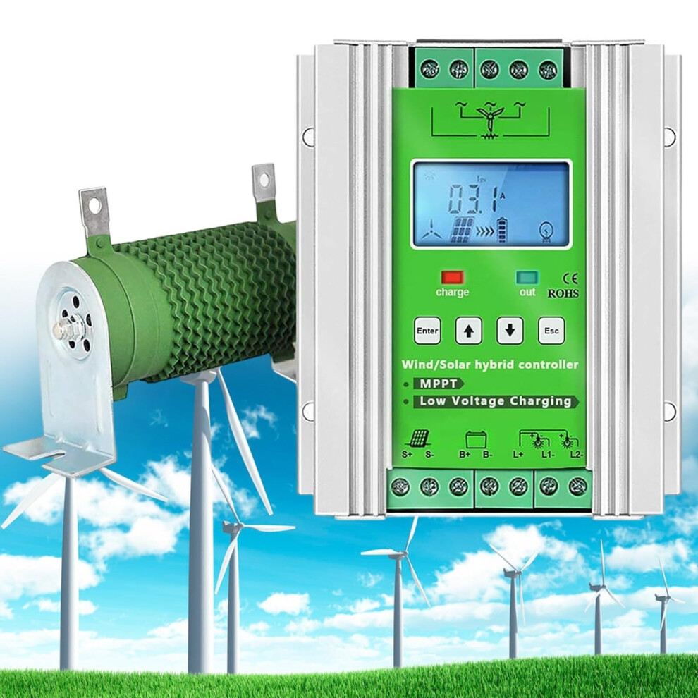 14000W Mppt Wind Solar Hybrid Charge Controller 12V 24V 48V With Lcd Smart Display For Off Grid System 9164114036780