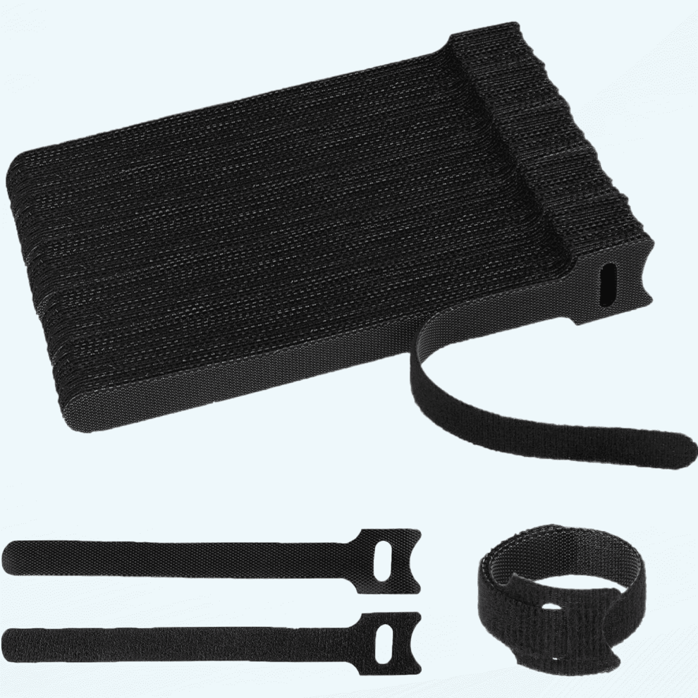 Veract 12 X 150Mm 75Lb Adjustable Velcro Cable Ties 100 Count Black 9482828526763