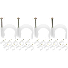 100 Pcs Cable Clips Wire Holder Elegance Fastener Staples Coax Steel Nail Tube Coaxial