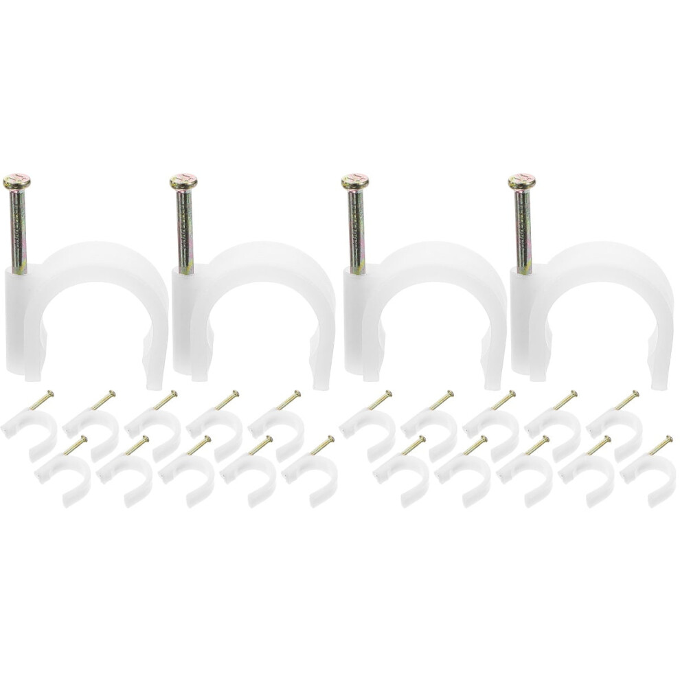 100 Pcs Cable Clips Wire Holder Elegance Fastener Staples Coax Steel Nail Tube Coaxial 9482828526633