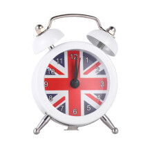 Silent Desktop Alarm Clock White Compact Bedside Display for Home Dorm Use