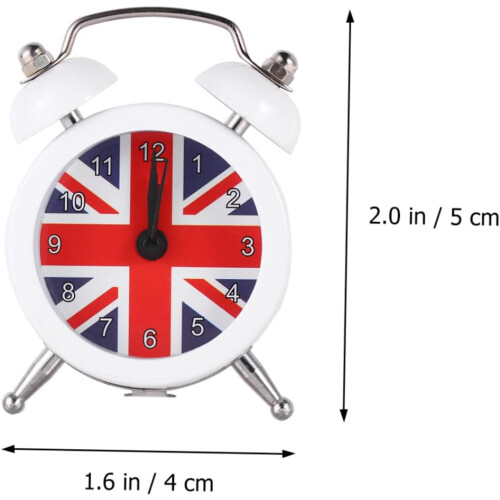 Silent Desktop Alarm Clock White Compact Bedside Display for Home Dorm Use 2