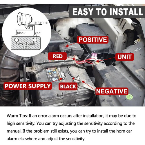 12V Car Alarm System 125dB AntiTheft Security with 7Level Sensitivity for Universal Vehicles 2