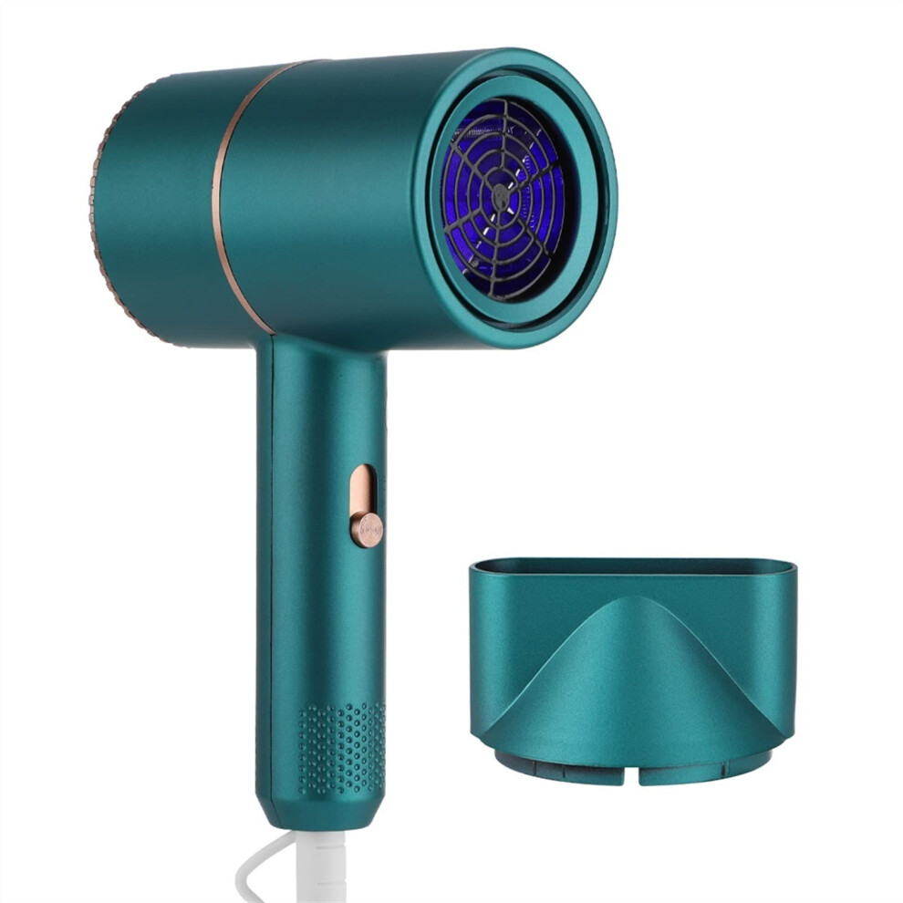 Green Ionic Hair Dryer With Infrared Heat, Fast Drying And Frizz Reduction, Travel Size 800W