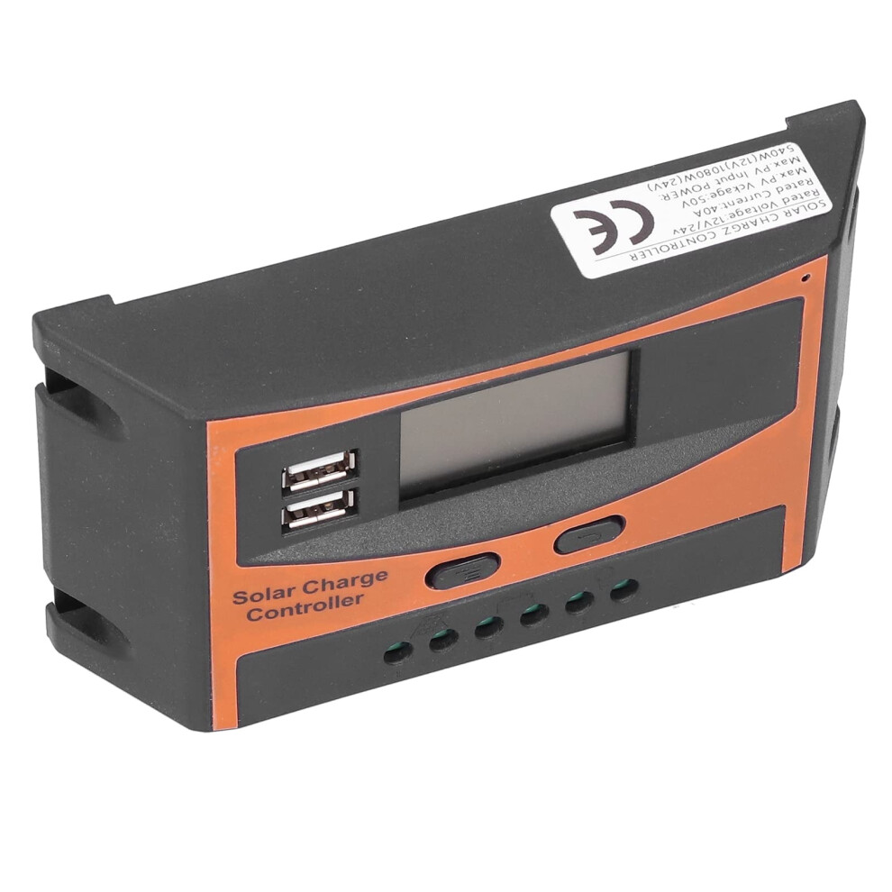 40A Pwm Solar Charge Controller 12V 24V With Dual Usb And Digital Display For Rv Boat Off Grid System 9164114038005