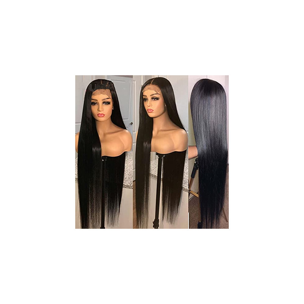 26 Inch 5x5 Lace Closure Human Hair Wig Brazilian Straight Pre Plucked Natural Hairline for Women