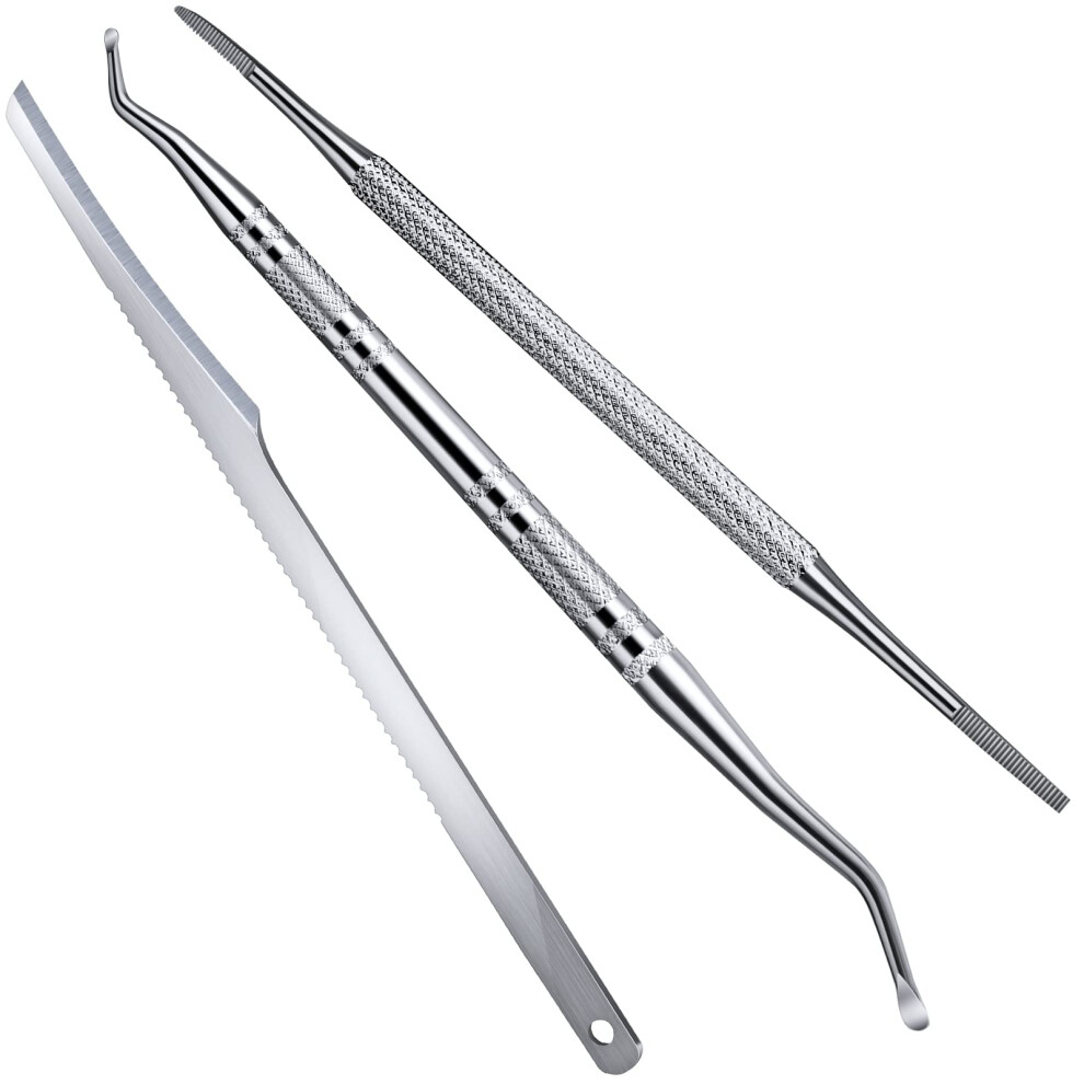 Ingrown Toenail Tool Set with Precise Cleaning, Ergonomic Grip, Durable Stainless Steel 3pcs