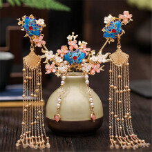 Chinese Hairpin Set with Tiara, Vintage Hanfu Hair Accessories for Women, Bridal Jewelry