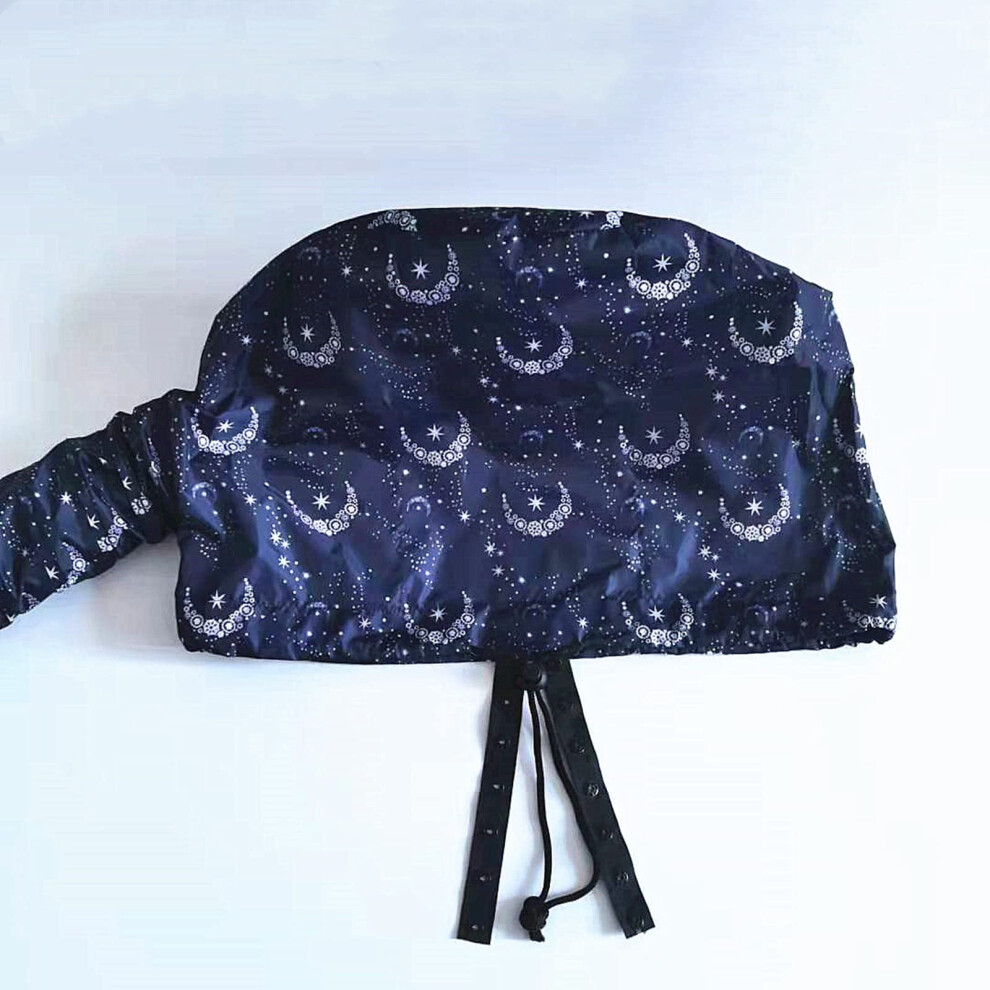 Hair Dryer Bonnet Attachment with Adjustable Fit for Gentle Even Drying and Frizz Reduction, Starry Sky