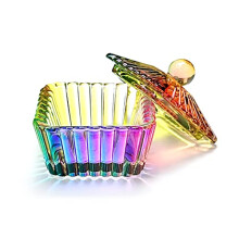 Acrylic Nail Art Dappen Dish with Lid, Durable Enameled Glass, 7ml Compact Anti‑Evaporation Cup