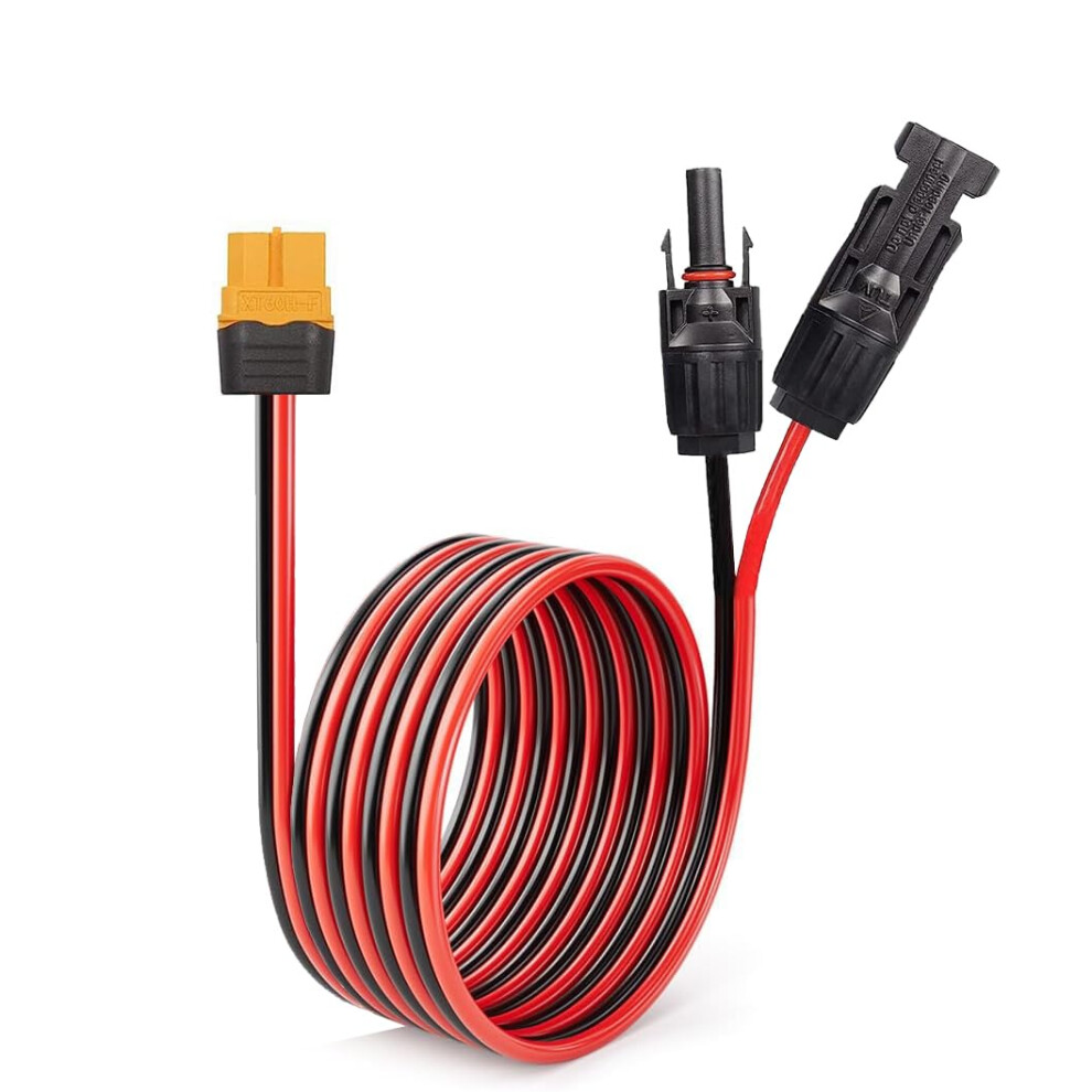 Solar Panel Extension Cable 10Awg 2Ft Xt60 Connector For Battery Charging And Portable Power Station 9164114039491
