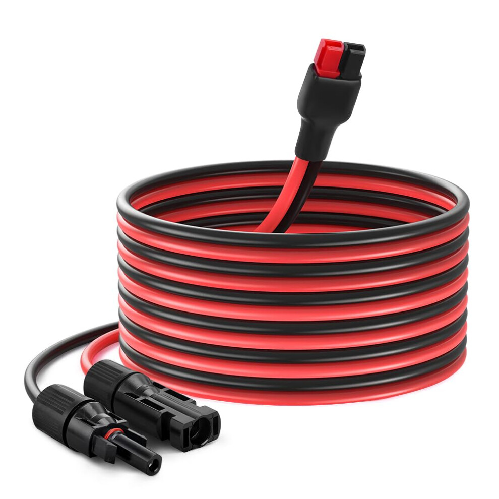 Solar Panel Extension Cable 10Awg 10Ft With Tinned Copper Solar Connector Kit For Portable Power Station, Low Voltage Drop 9164114039644