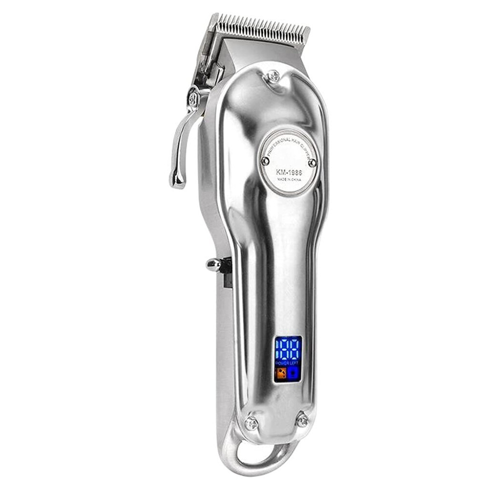 Silver Professional Hair Clipper For Men With Smooth Precision Cutting, Cordless Rechargeable Trimmer