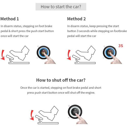 Car Ignition Kit with Passive Keyless Push Start, Wireless Phone Control Alarm, Smart AntiTheft System 2