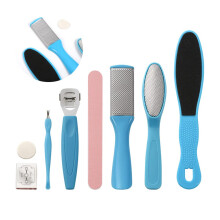 Stainless Steel Foot File Set 8pcs Professional Pedicure Tools Callus Remover for Dry and Wet Feet