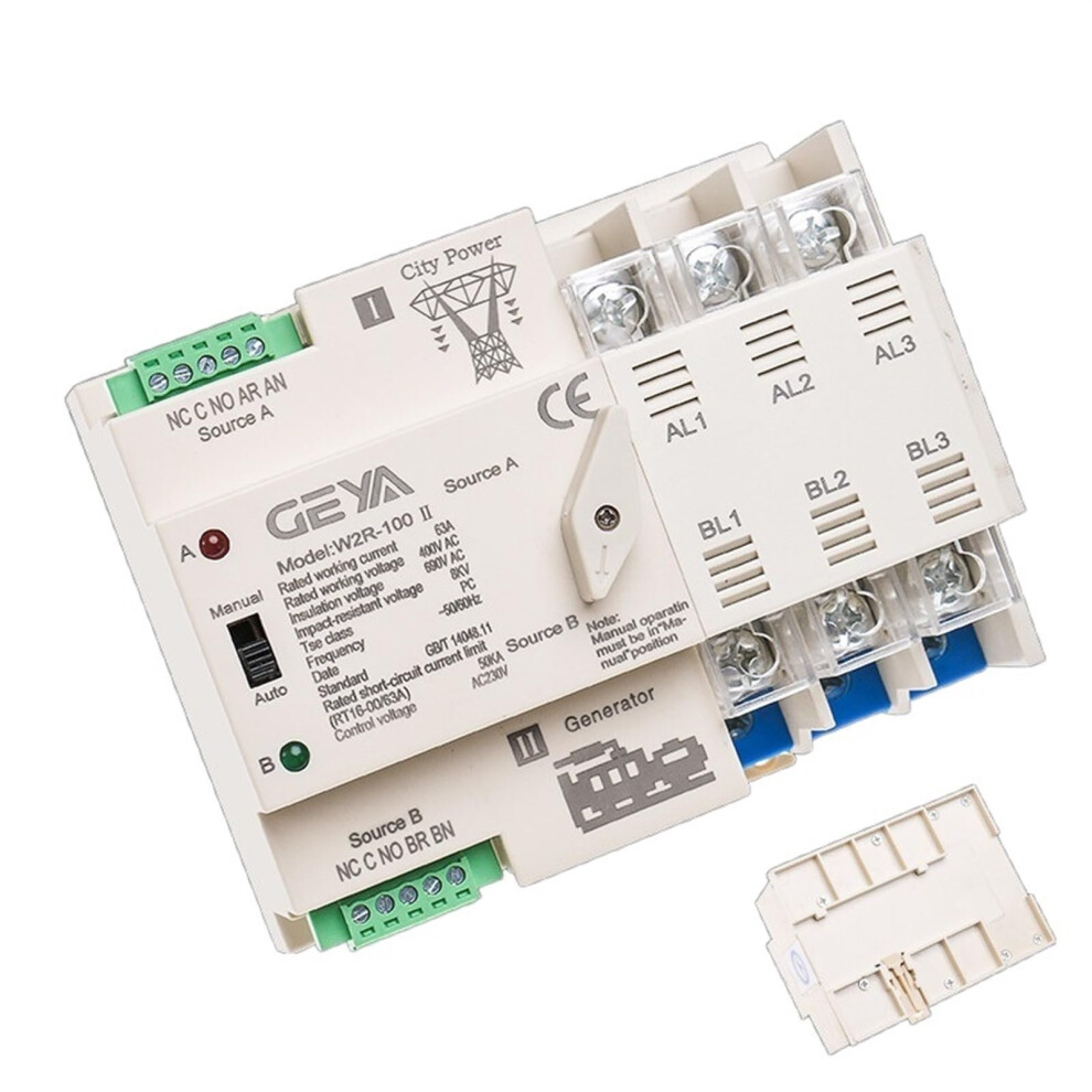 3P 100A Dual Power Automatic Transfer Switch 110V For Home Backup With Fast Transfer Response 9164114040121