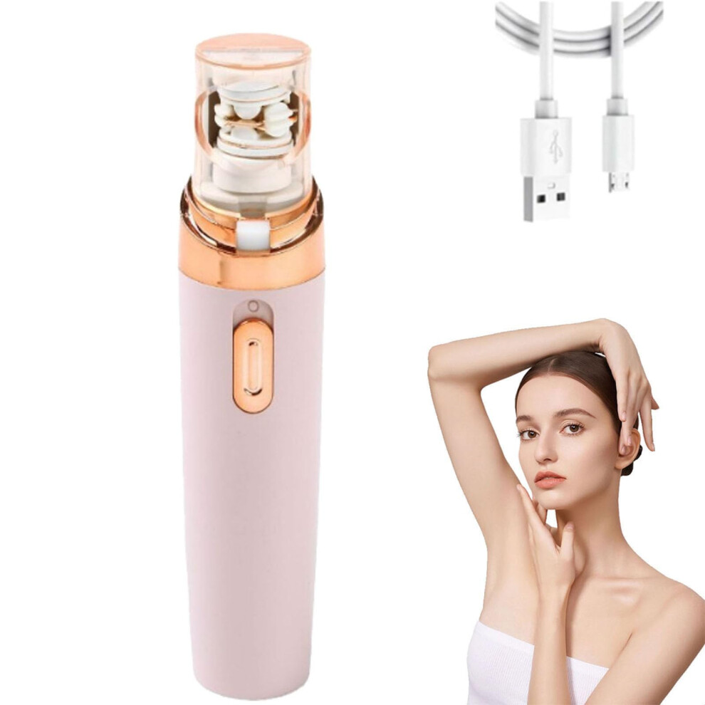 Pink Facial Hair Removal Epilator For Women, Rechargeable Face Hair Trimmer,