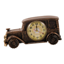 Vintage Car Desk Clock Retro Metal Tabletop Ornament for Bedroom Office Decoration Gift