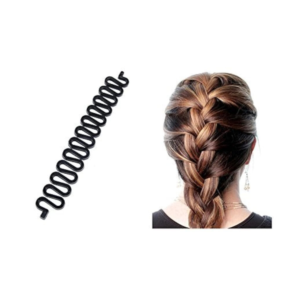 Unisex Black Hair Braiding Tool And French Twist Hair Clip Set, No Pin Required, Secure Grip, 3 Pack
