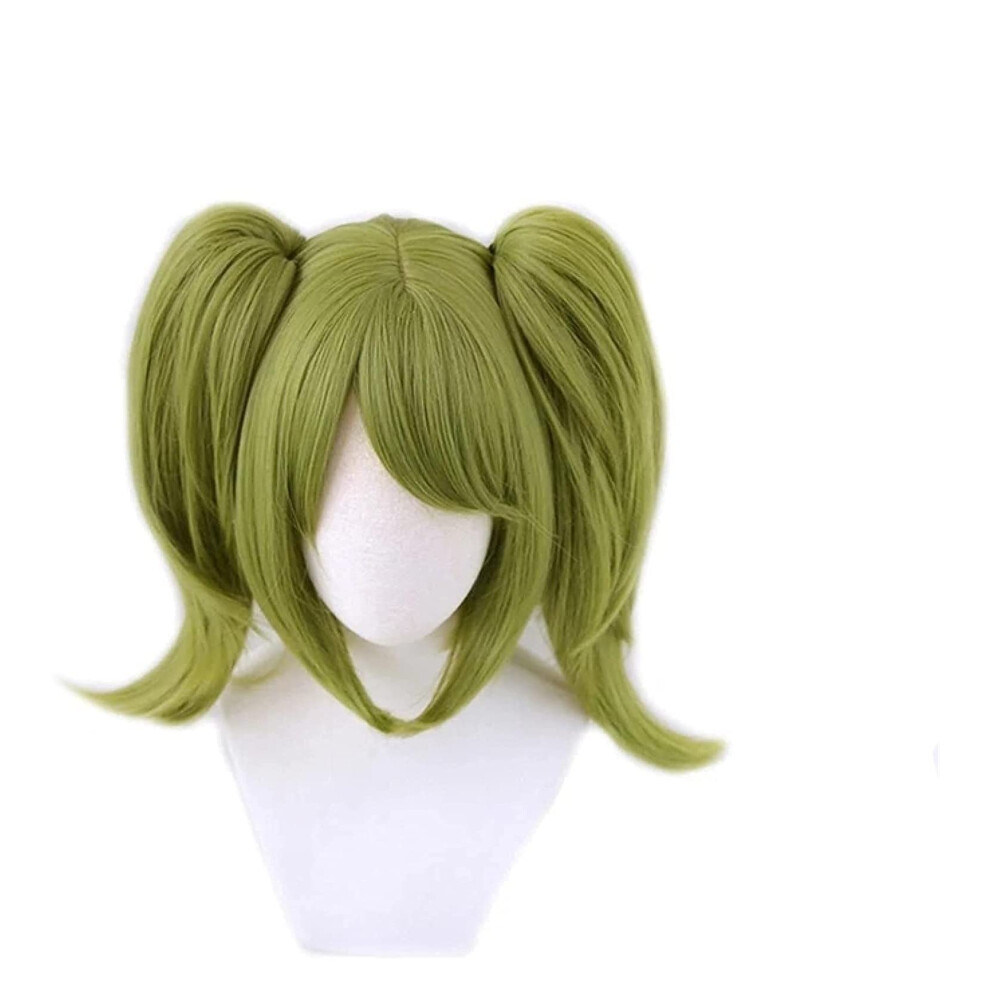 Unisex Green Monaca Towa Cosplay Wig Ponytail Anime Wig Heat Resistant Synthetic Fiber For Women