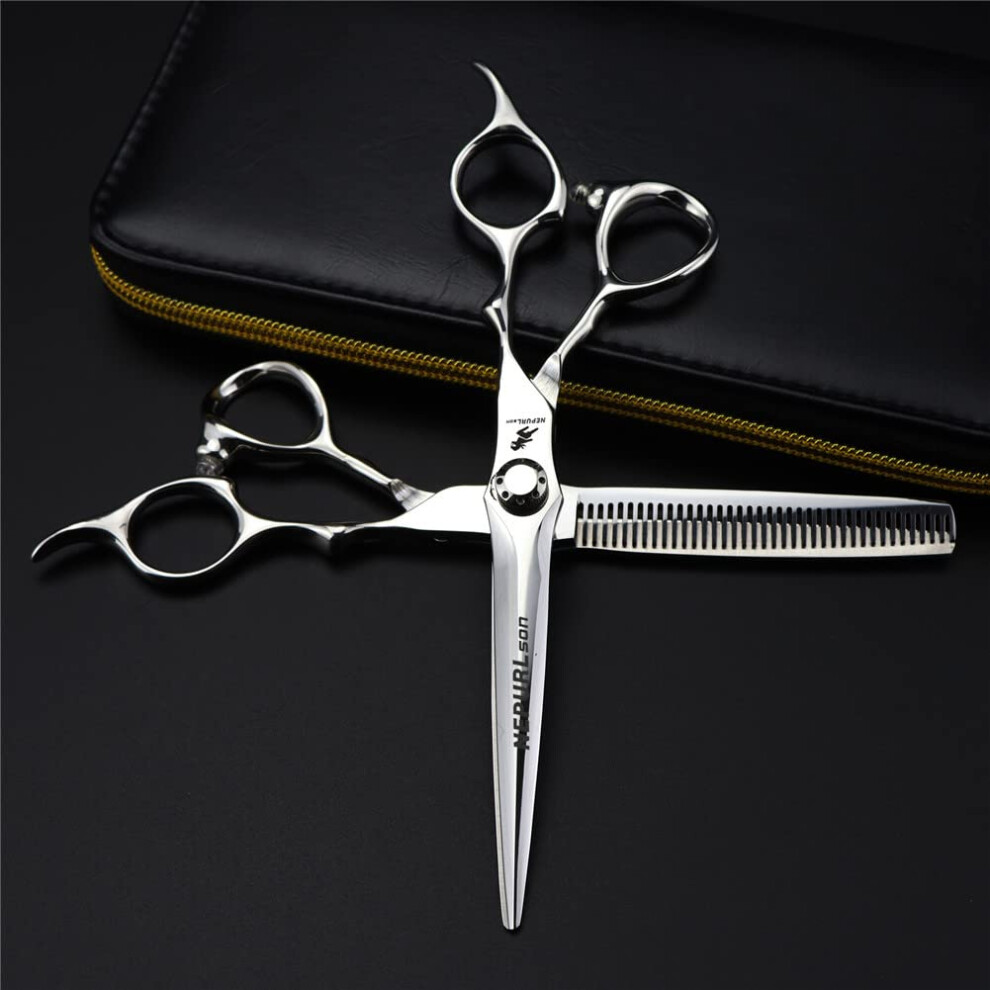 Professional Hair Cutting Scissors Set 6.5 Inch Japanese Steel Barber Shears with Sharp Edges for Salon and Home