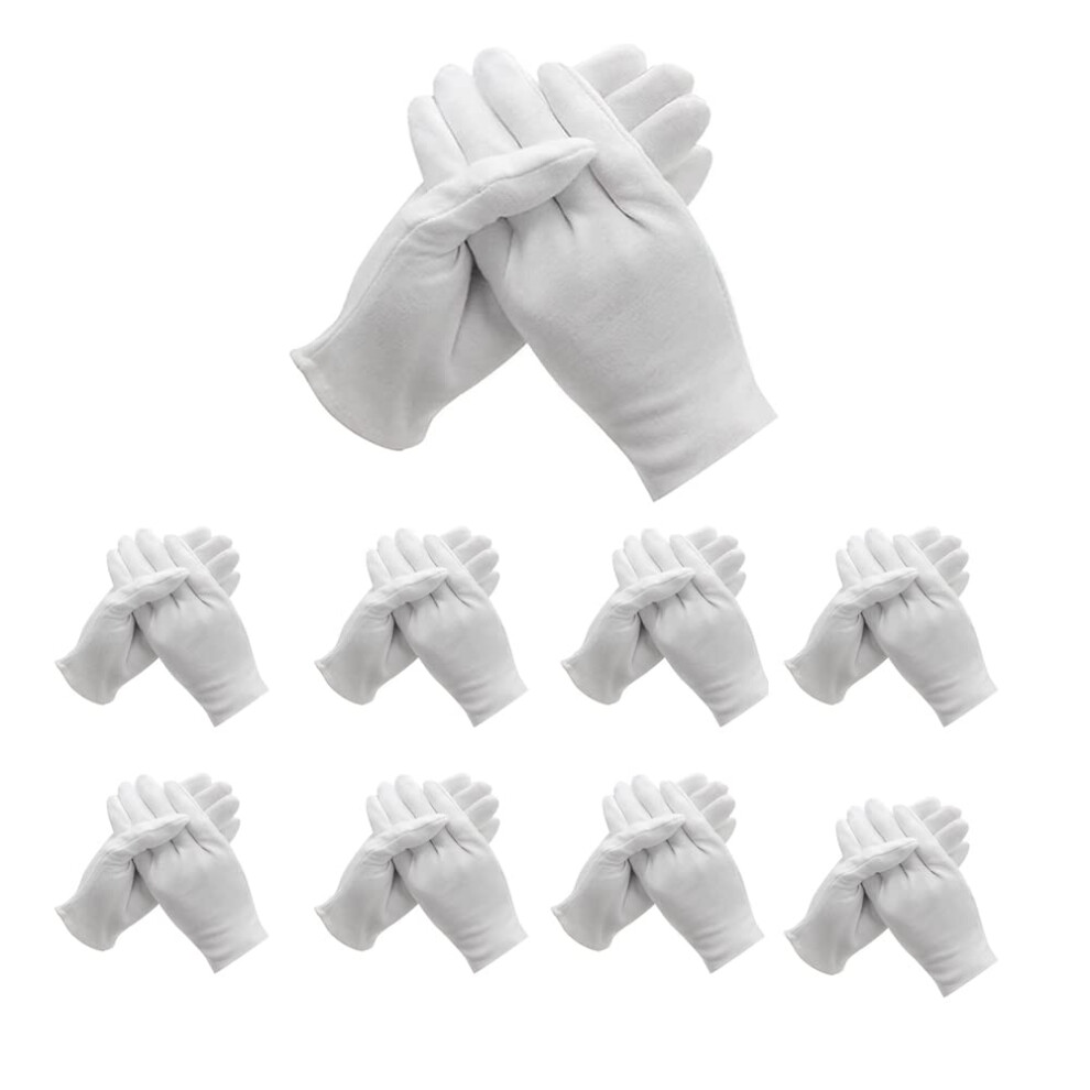 48 Pairs White Cotton Gloves Moisturizing for Dry Hands, Eczema Relief, Spa Treatment, Reusable