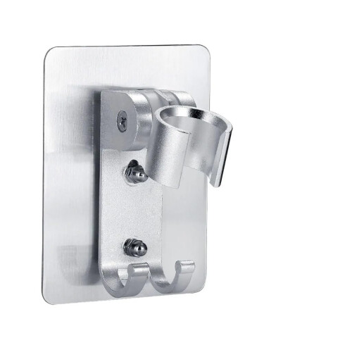 Wall Mounted Adjustable Shower Head Holder, Punch Rustproof Aluminum Bracket, 90 Rotation