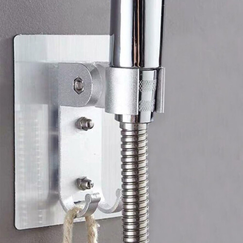 Wall Mounted Adjustable Shower Head Holder, Punch Rustproof Aluminum Bracket, 90 Rotation 1