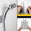 Wall Mounted Adjustable Shower Head Holder, Punch Rustproof Aluminum Bracket, 90 Rotation 3