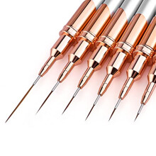 Nail Art Brushes Set for Precision Detailing, 6 Striping Brushes with Metal Handles and Caps
