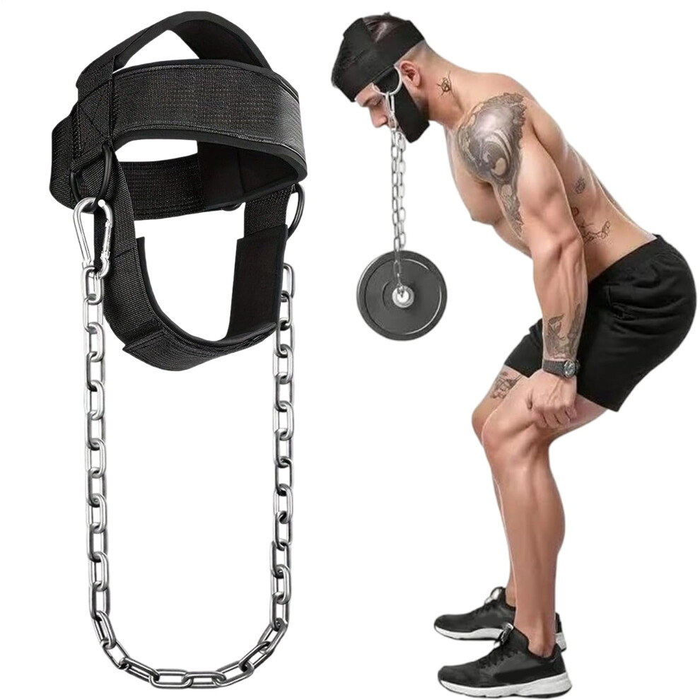 Neck Harness with Adjustable Head Chin Straps for Neck Strength Training, Back Workout, Gym & Boxing